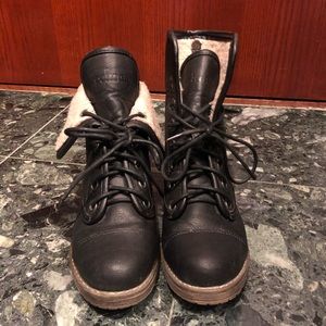 Black Boots with Faux Fur Lining